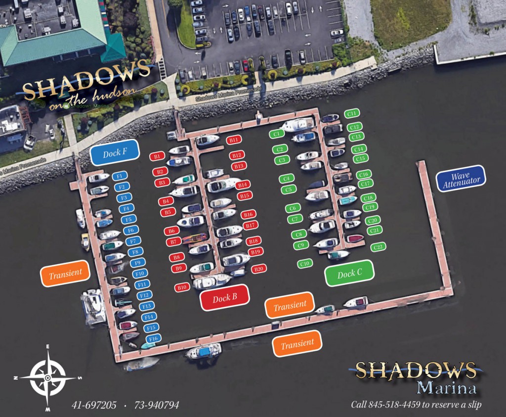 Shadows Marina in Poughkeepsie NY Slip Layout