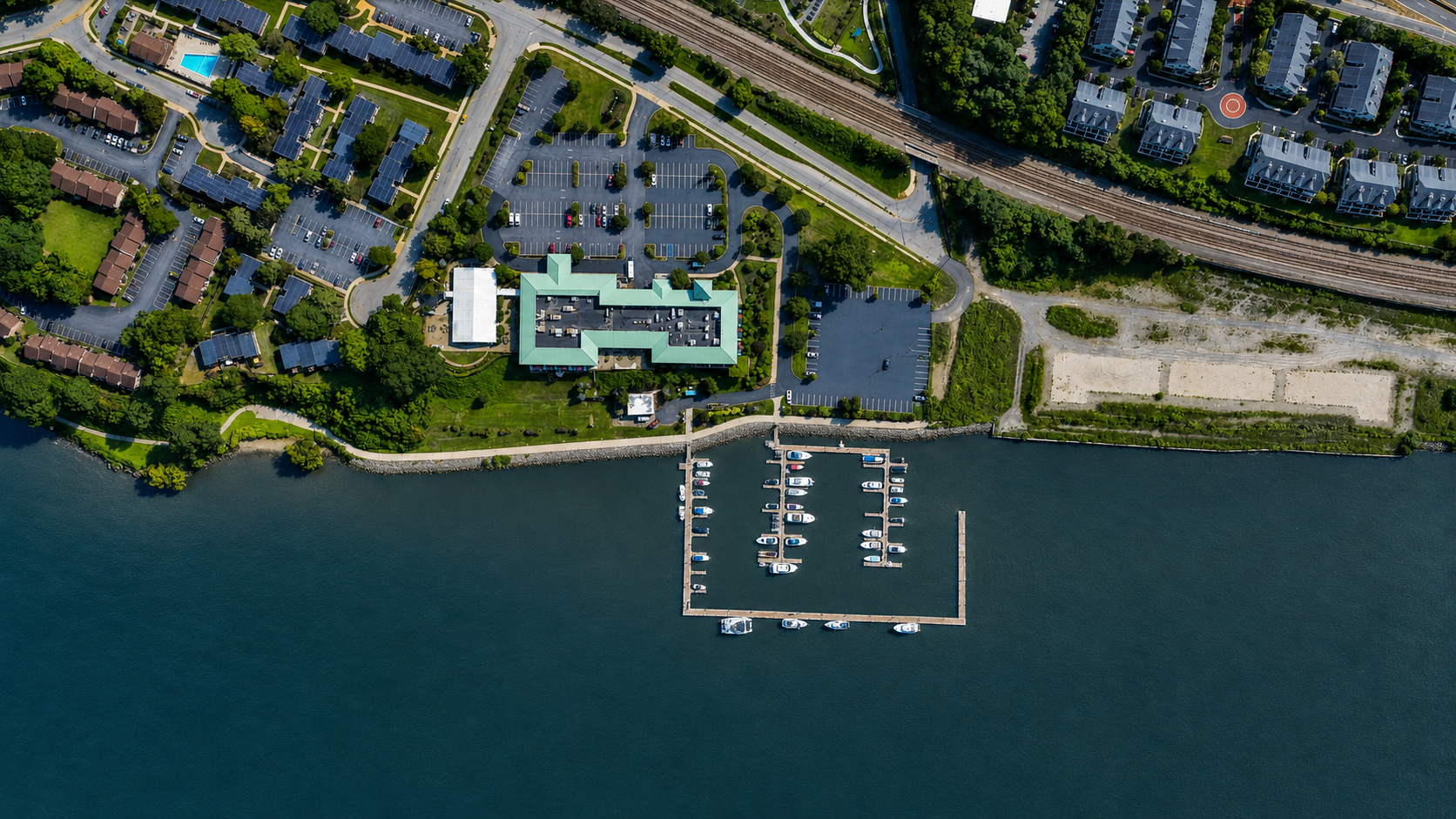 Aerial Map of Shadows Marina Location Aerial map view of Shadows Marina on the Hudson River in Poughkeepsie