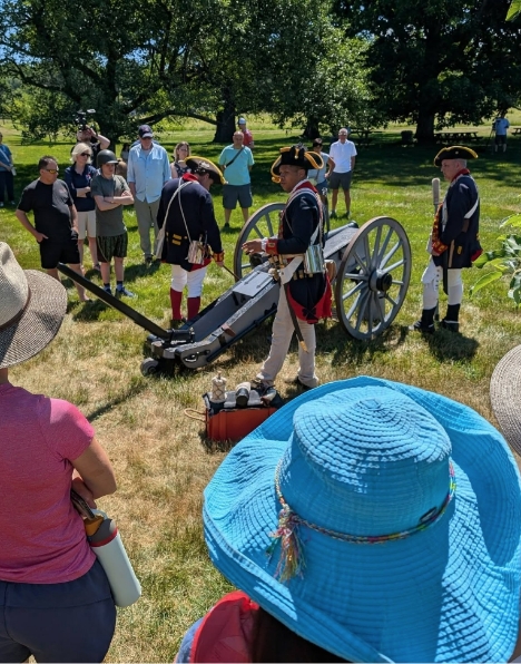 Revolutionary war reenactment with a cannon